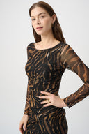 Joseph Ribkoff Animal Print Mesh Sheath Dress Style 264211