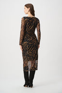 Joseph Ribkoff Animal Print Mesh Sheath Dress Style 264211