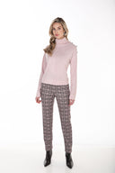 Frank Lyman Plaid Print Straight Pants Style 264406