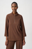 Joseph Ribkoff Rib Knit Half Zip Top Style 264602