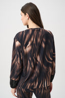 Joseph Ribkoff Animal Print Puff Sleeve Top Style 264608