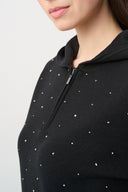 Joseph Ribkoff Embellished Hooded Pullover Sweater Style 264618
