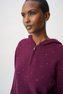 Joseph Ribkoff Embellished Hooded Pullover Sweater Style 264618