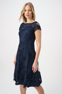 Joseph Ribkoff Embroidered Swirl Fit & Flare Dress Style 264720-3