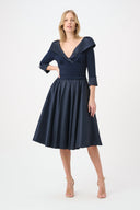 Joseph Ribkoff V-Neck Lapel Fit & Flare Dress Style 264723