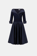 Joseph Ribkoff V-Neck Lapel Fit & Flare Dress Style 264723