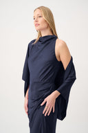 Joseph Ribkoff Satin Dolman Sleeve Cover-Up Style 264731 - Midnight Blue