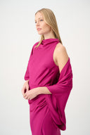Joseph Ribkoff Satin Dolman Sleeve Cover-Up Style 264731 - Deep Magenta