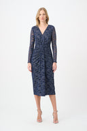Joseph Ribkoff Foiled Lace Sheath Dress Style 264734