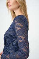 Joseph Ribkoff Foiled Lace Sheath Dress Style 264734