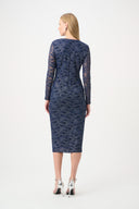 Joseph Ribkoff Foiled Lace Sheath Dress Style 264734