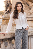 Frank Lyman Button Closure Fitted Blouse Style 264805