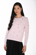 Frank Lyman Jewel Embellished Crew Neck Sweater Style 264831