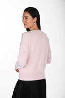 Frank Lyman Jewel Embellished Crew Neck Sweater Style 264831