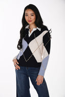 Frank Lyman V-neck Knitted Embellished Sweater Style 264853