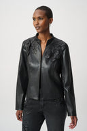 Joseph Ribkoff Embellished Foiled Suede Jacket Style 264906