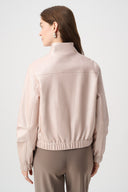 Joseph Ribkoff Metallic Leatherette Bomber Jacket Style 264907