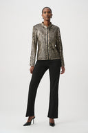 Joseph Ribkoff Metallic Soutache Fitted Jacket Style 264908.