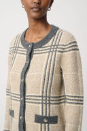 Joseph Ribkoff Plaid Straight-Fit Cardigan Style 264909