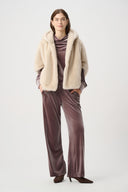 Joseph Ribkoff Short‑Sleeve Faux Fur Cocoon Coat  Style 264910