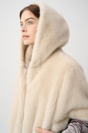 Joseph Ribkoff Short‑Sleeve Faux Fur Cocoon Coat  Style 264910