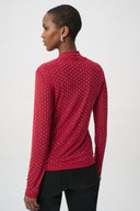 Joseph Ribkoff Rhinestone Mesh Long-Sleeve Top Style 264916