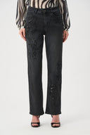 Joseph Ribkoff Sequin & Embroidered Bootcut Jeans Style 264926