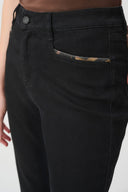 Joseph Ribkoff Animal & Rhinestone Trim Straight Jeans Style 264927