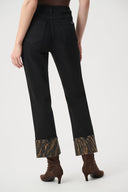 Joseph Ribkoff Animal & Rhinestone Trim Straight Jeans Style 264927