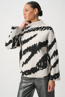 Joseph Ribkoff Animal Print Mock Neck Pullover Style 264936