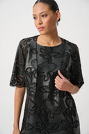 Joseph Ribkoff Faux Leather Embroidered Bolero Style 264938