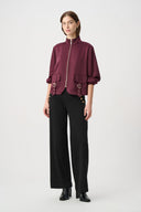 Joseph Ribkoff Satin Puff Sleeve Utility Jacket Style 264939