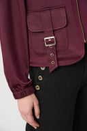 Joseph Ribkoff Satin Puff Sleeve Utility Jacket Style 264939