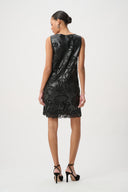 Joseph Ribkoff Faux Leather Embroidered Dress Style 264940