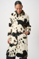 Joseph Ribkoff Faux Fur Cow Print Coat Style 264944