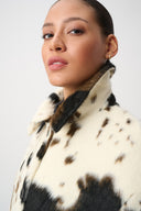 Joseph Ribkoff Faux Fur Cow Print Coat Style 264944