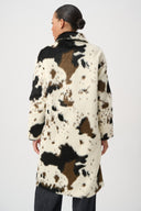Joseph Ribkoff Faux Fur Cow Print Coat Style 264944