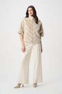 Joseph Ribkoff Chevron Print Faux Fur Jacket Style 264946