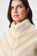 Joseph Ribkoff Chevron Print Faux Fur Jacket Style 264946