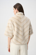 Joseph Ribkoff Chevron Print Faux Fur Jacket Style 264946