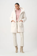Joseph Ribkoff Knit Faux Fur Hooded Coat Style 264947.
