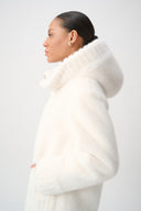 Joseph Ribkoff Knit Faux Fur Hooded Coat Style 264947