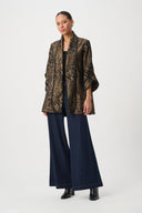 Joseph Ribkoff Animal Print Shawl Collar Cover Up Style 264949