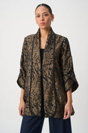 Joseph Ribkoff Animal Print Shawl Collar Cover Up Style 264949