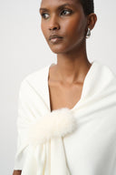 Joseph Ribkoff Faux Fur Draped Cover-Up Style 264953