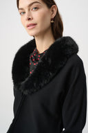 Joseph Ribkoff Cover‑Up With Detachable Faux Fur Collar Style 264955
