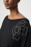 Joseph Ribkoff Pullover With Flower Applique Style 264957