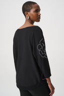 Joseph Ribkoff Pullover With Flower Applique Style 264957