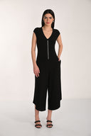 Frank Lyman Black Casual V-neck Jumpsuit Style 266065