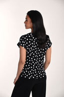 Frank Lyman Polka Dot Crew Neck Top Style 266102